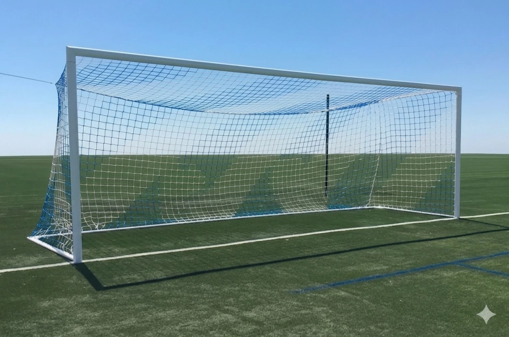 Filet 11 joueurs 3 mm - trapézoidal - maille 145 bicolore - avec nœud