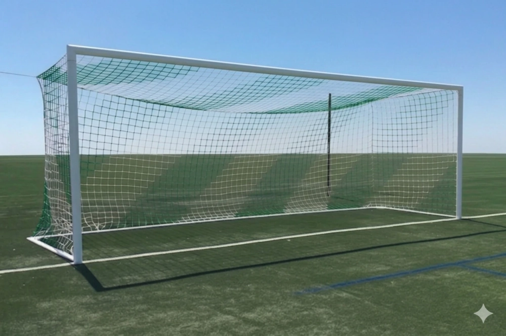 Filet 11 joueurs européen - 3mm - maille 145 mm bicolore - avec noeud