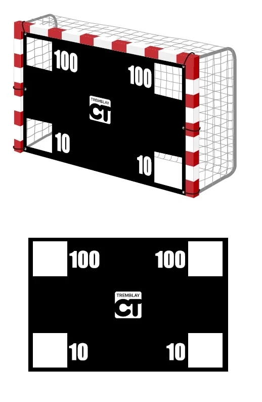Handball shooter - 3 m x 2 m - Nylon 420D - With numbers             